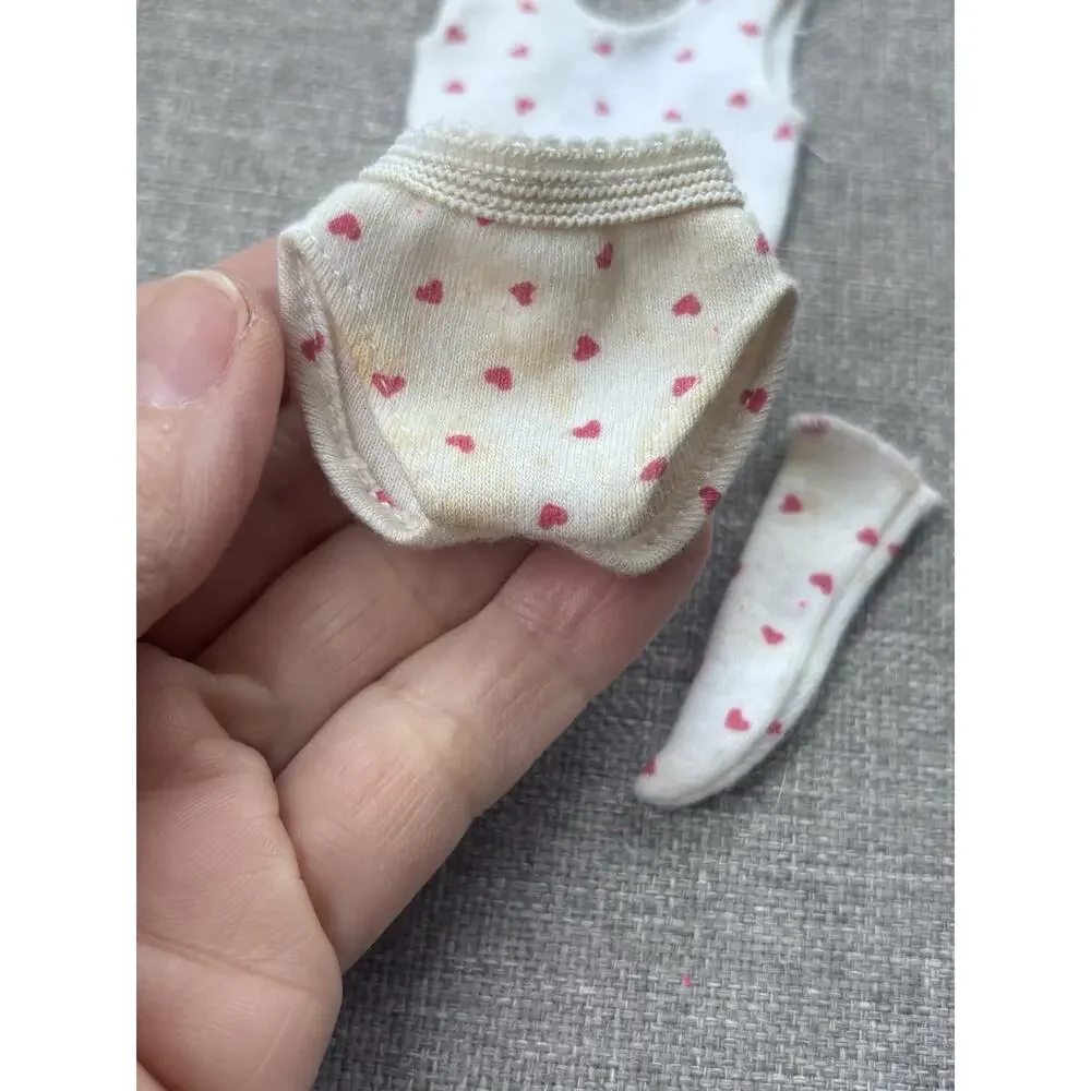 Barbie Doll dream wear valentines edition Pink Hearts Top Panties 1 Sock 80s 90s